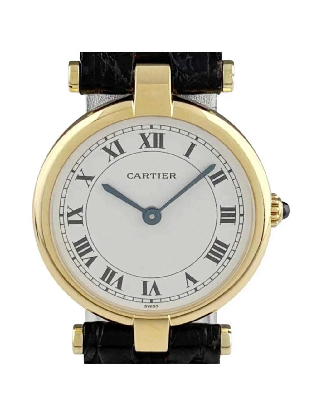 Cartier Must Vendome Watch YG Leather Quartz White